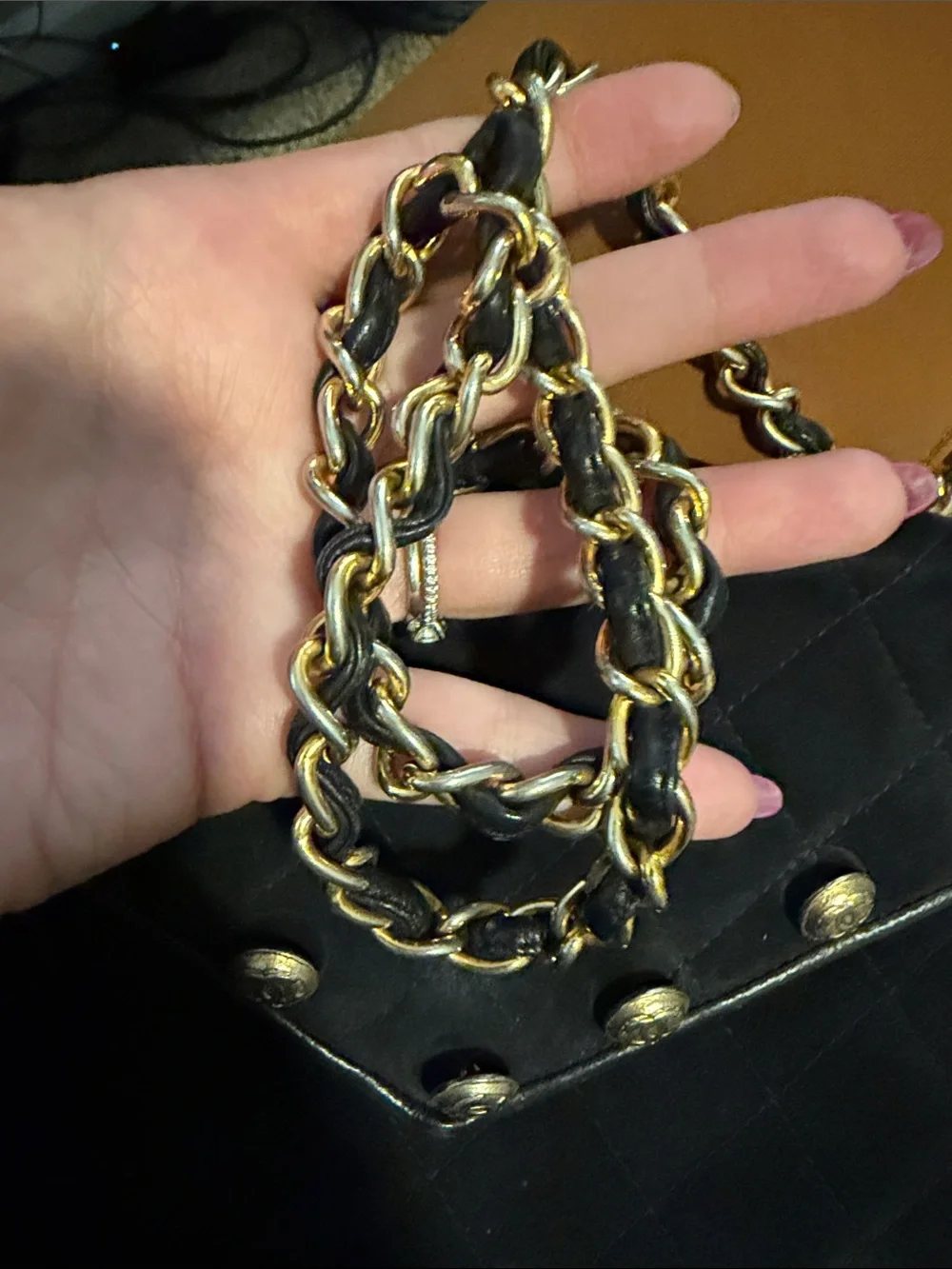 Vintage Chanel Black Suede Crossbody Flap Bag